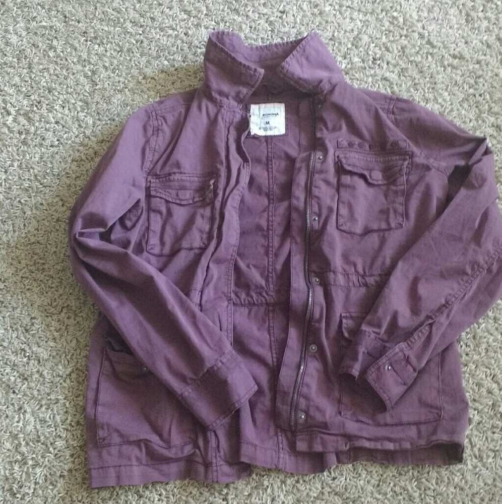 Maroon cargo utility jacket